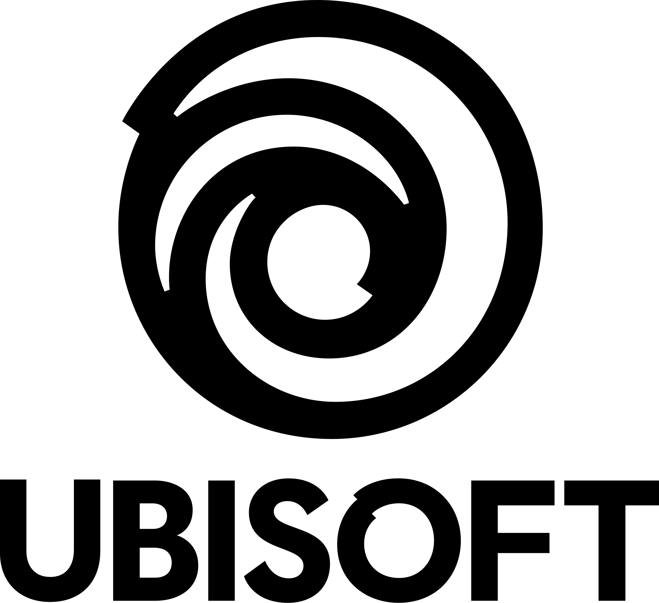 Black stacked logo for Ubisoft